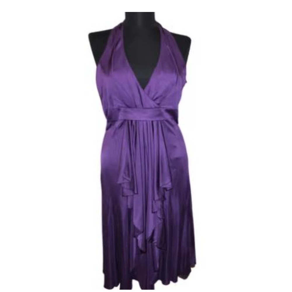 Karen Millen Halter Style Fit & Flare Low Back Midi Dress